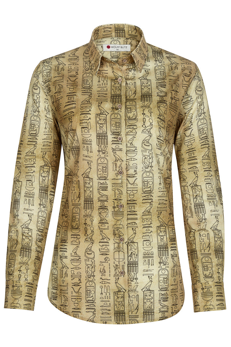 Obelisk Inscription Long Sleeve Shirt for Women