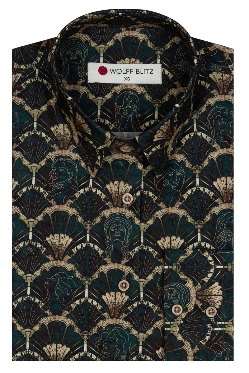 Gatsby's Muse Print Blouse voor vrouwen 