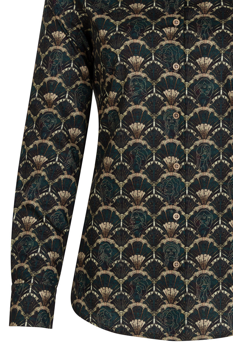 Gatsby's Muse Print Blouse voor vrouwen 