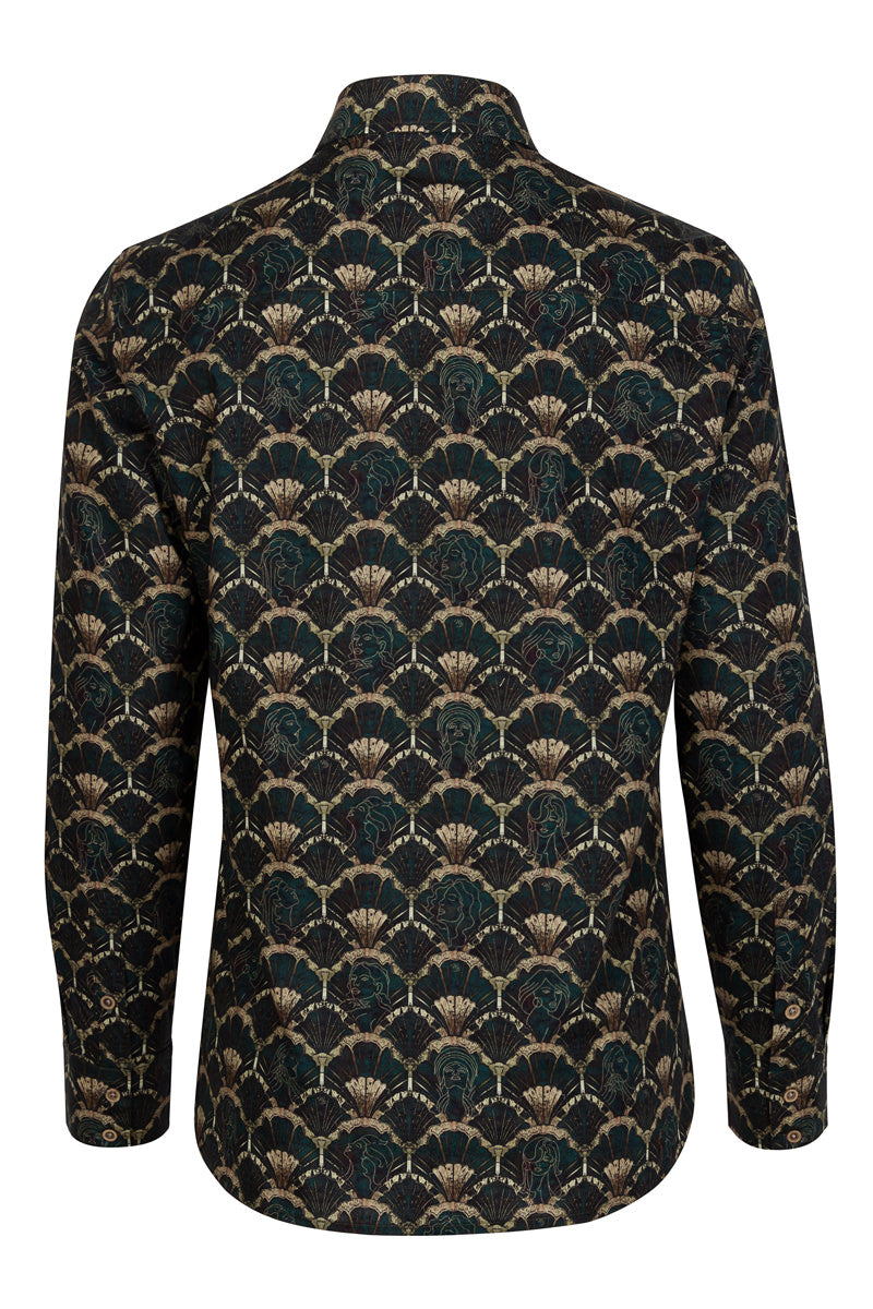 Gatsby's Muse Long Sleeve Print Shirt for Women