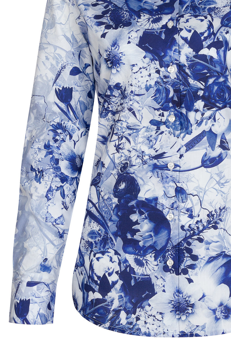 Jesper Krijgsman Delfts Blauw Print Blouse voor Vrouwen