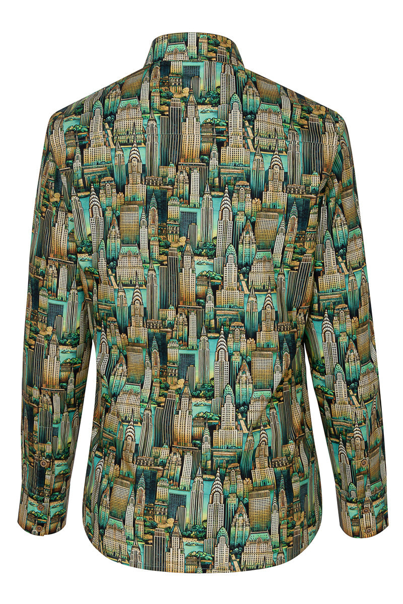 New York Long Sleeve Print Shirt for Women