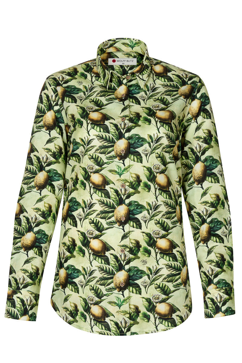 Amalfi Lemons Long Sleeve Print Shirt for Women