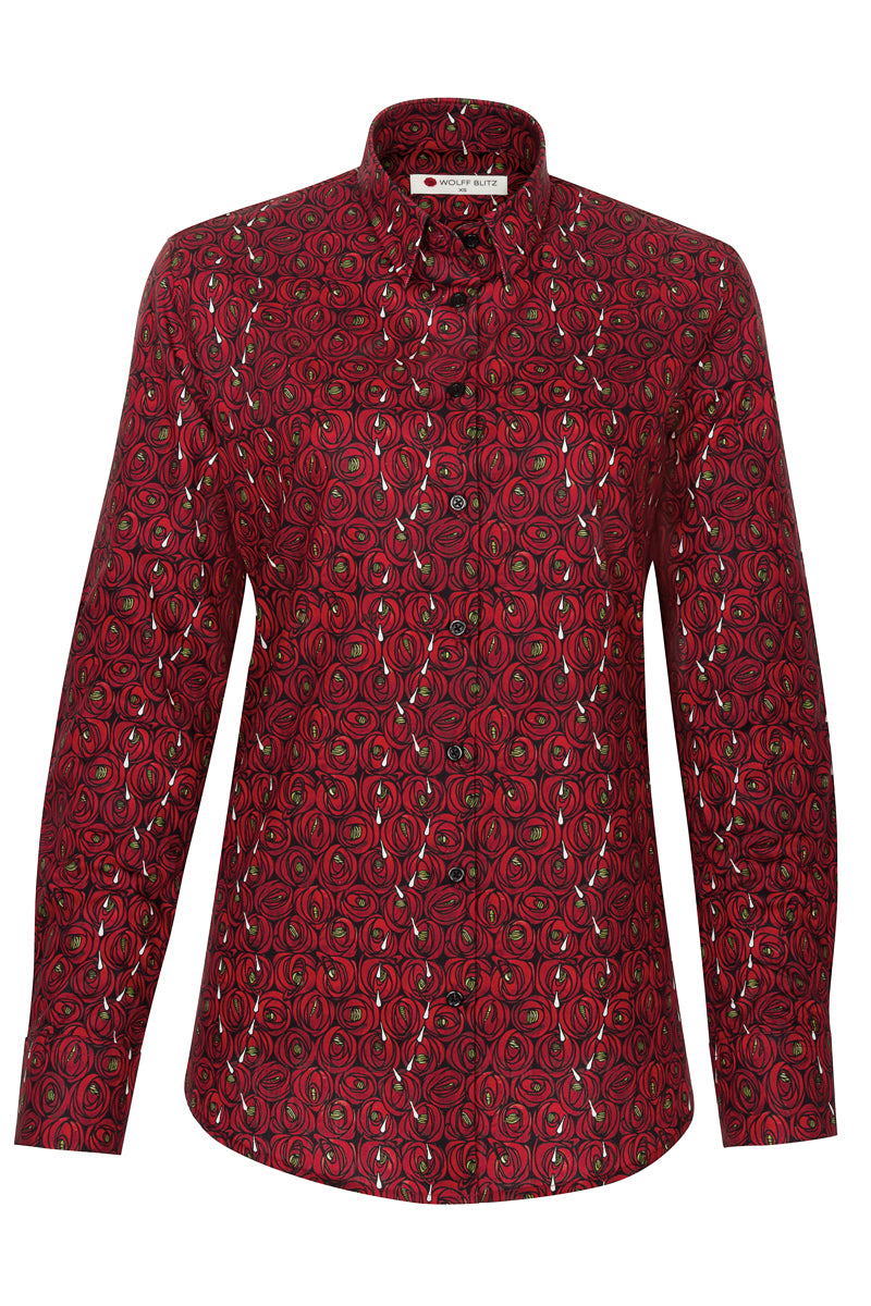 Rose and Teardrops - Charles Rennie Mackintosh Printed Shirt for Women