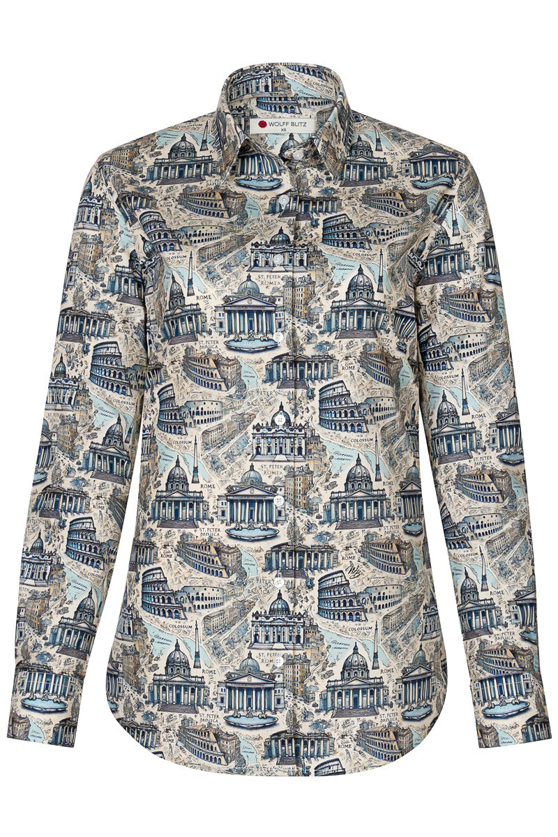 Rome Long Sleeve Print Shirt for Women