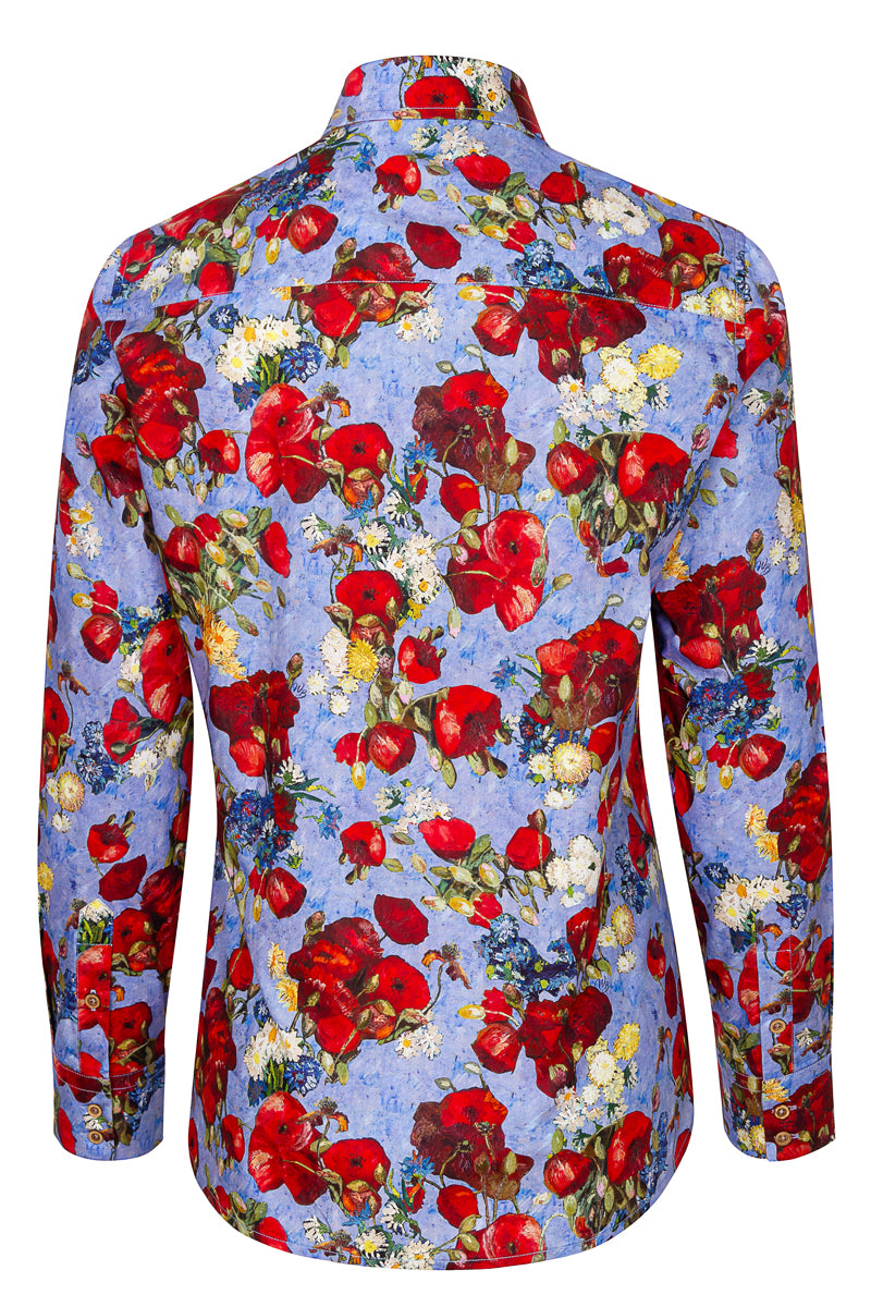 Klaprozen Van Gogh geïnspireerde Print Blouse voor Vrouwen