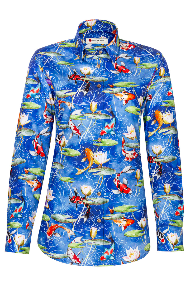 Koi Karpers Print Blouse voor Vrouwen