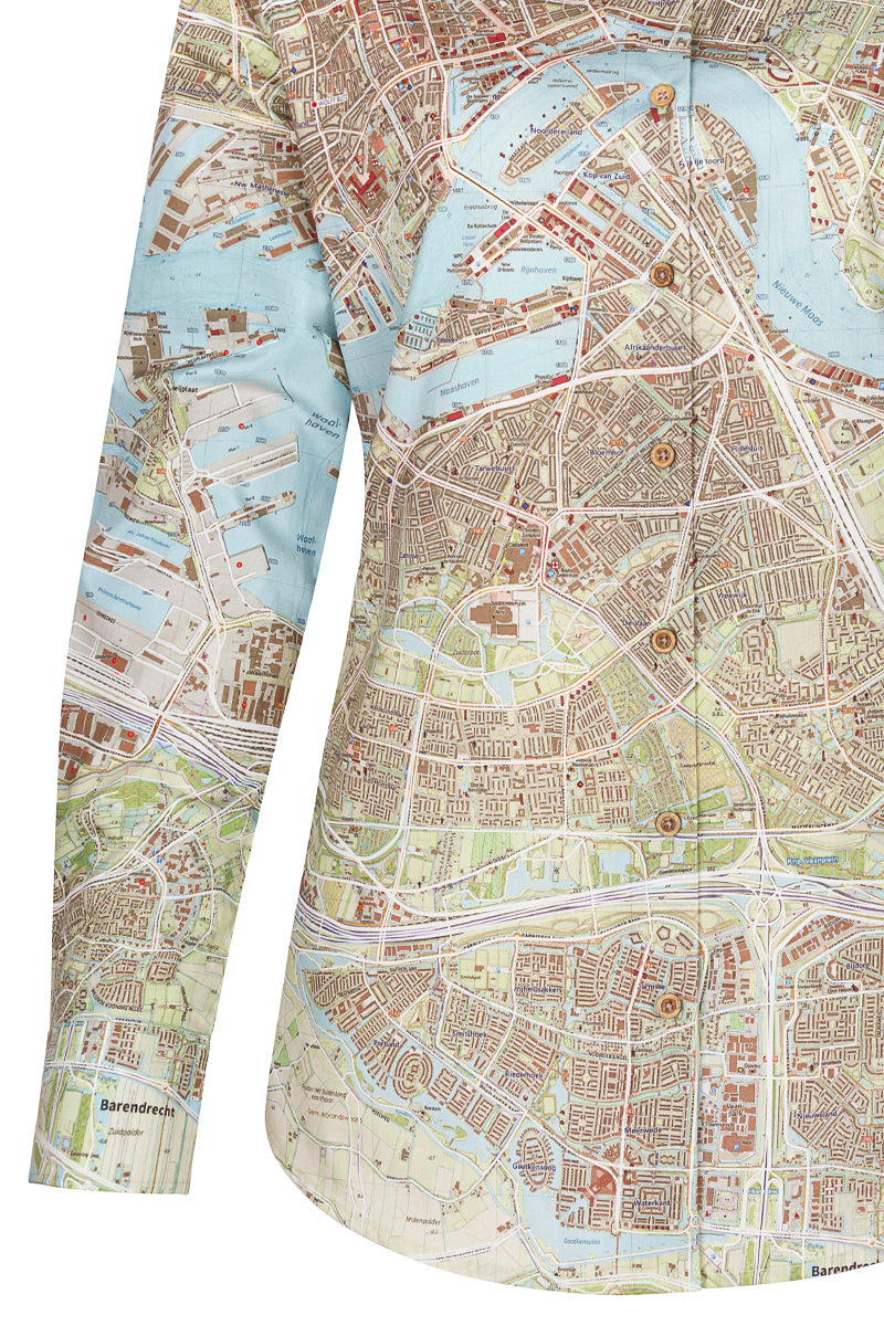 Rotterdamse Plattegrond Print Blouse voor Vrouwen