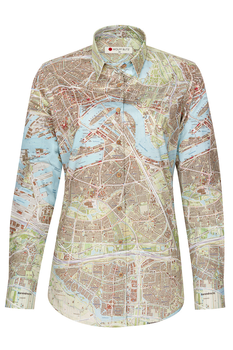 Rotterdam Map Printed Shirt for Women