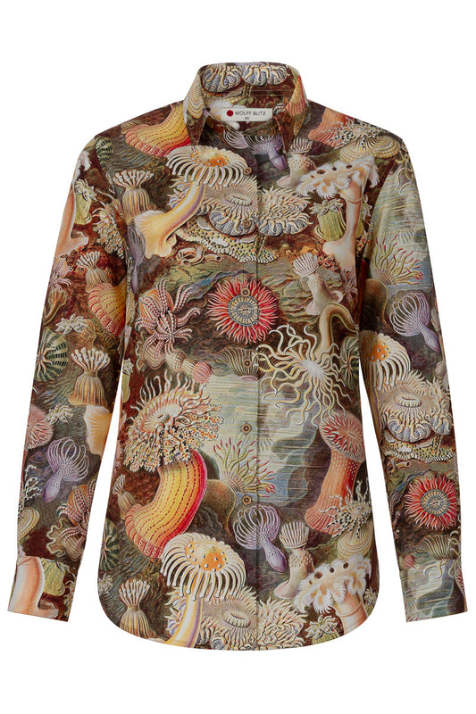 Langarmshirt mit Actiniae-Print von Ernst Haeckel für Damen