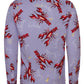 Kunst van Marianne Lobster Print T-shirt met lange mouwen voor heren