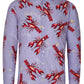 Kunst van Marianne Lobster Print T-shirt met lange mouwen voor heren