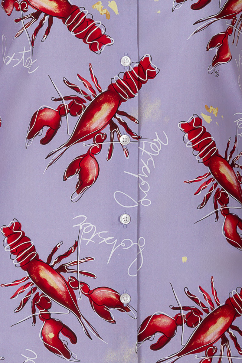 Art by Marianne – Langärmliges Hemd mit Hummer-Print für Damen