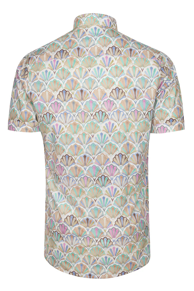 Art Deco Colour Palette Short Sleeve Print Shirt for Men