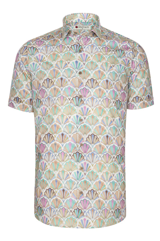 Art Deco Colour Palette Short Sleeve Print Shirt for Men
