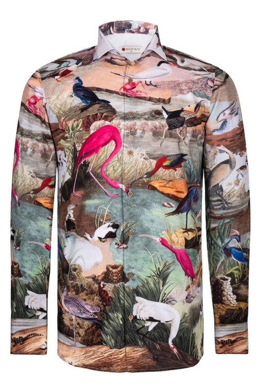 J.Audubon's Birds inspired Long Sleeve Men's Shirt