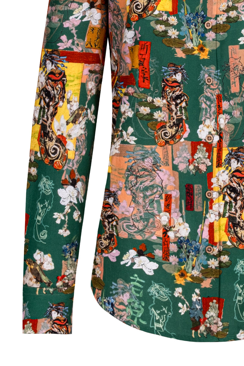 Courtesan Van Gogh inspired Long Sleeve Shirt for Women