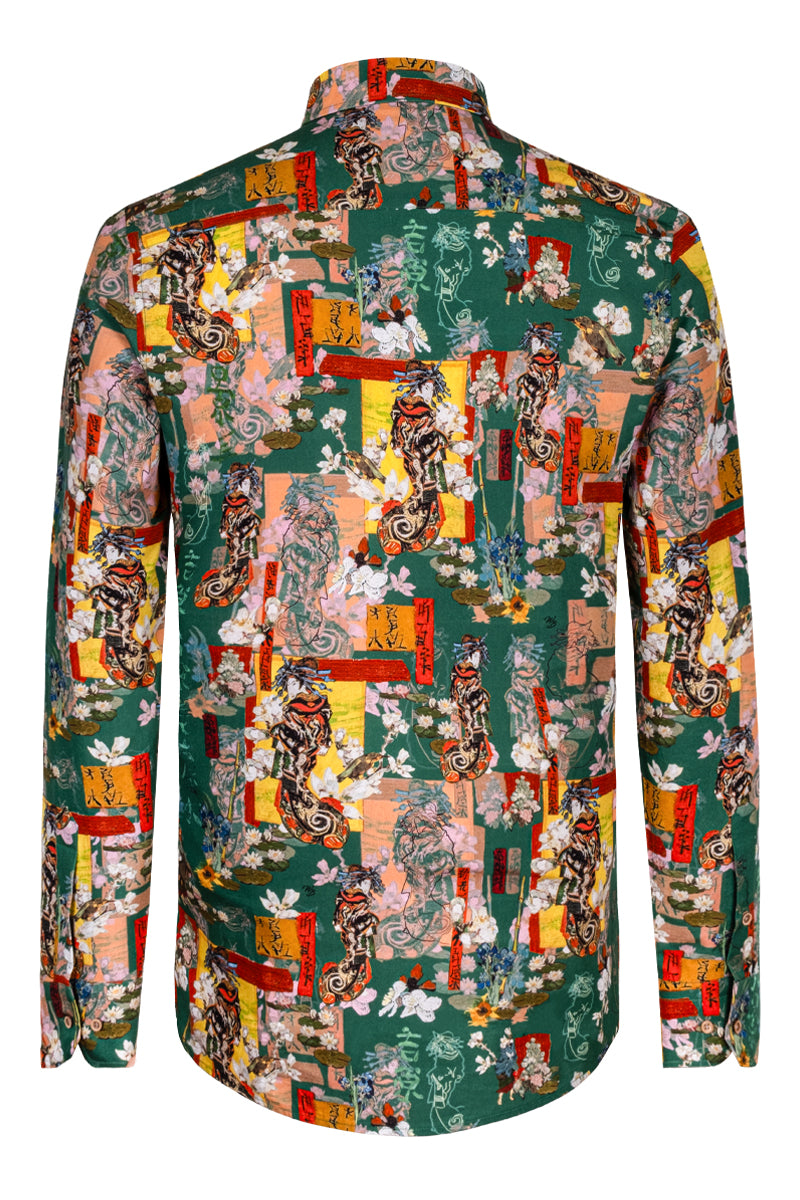 Courtesan Van Gogh inspired Long Sleeve Men's Shirt
