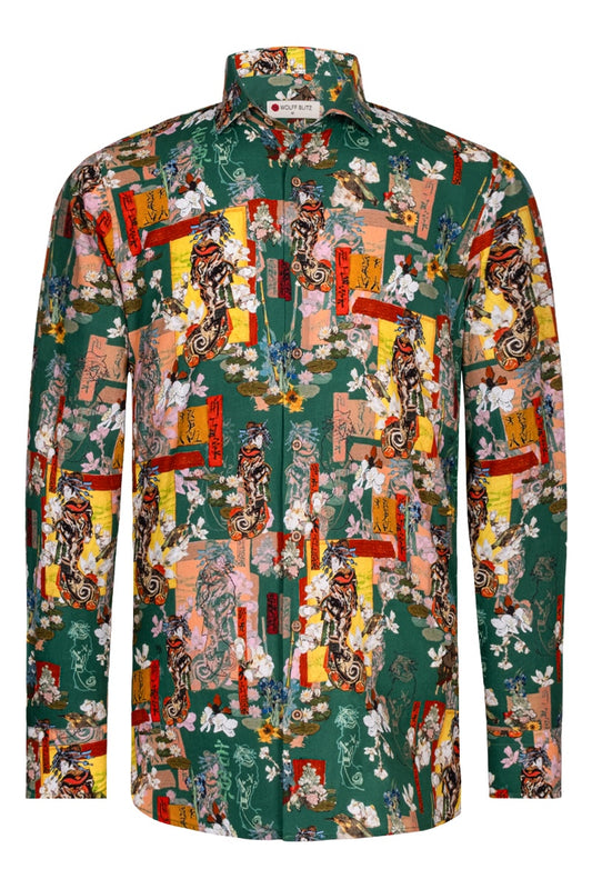 Courtesan Van Gogh inspired Long Sleeve Men's Shirt