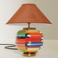 Porcelain Hand Painted Striped Lamp Beige