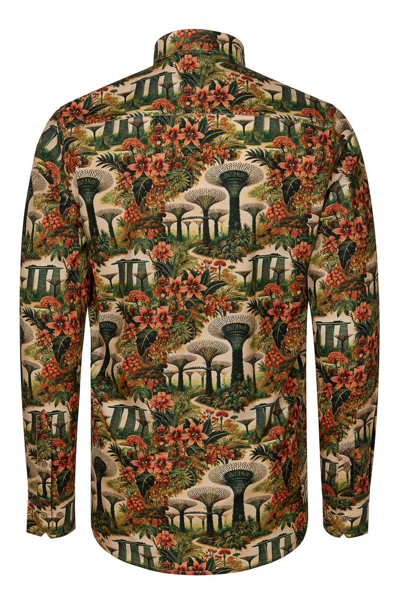 Gardens at the Bay Singapore Print Long Sleeve Shirt for Men