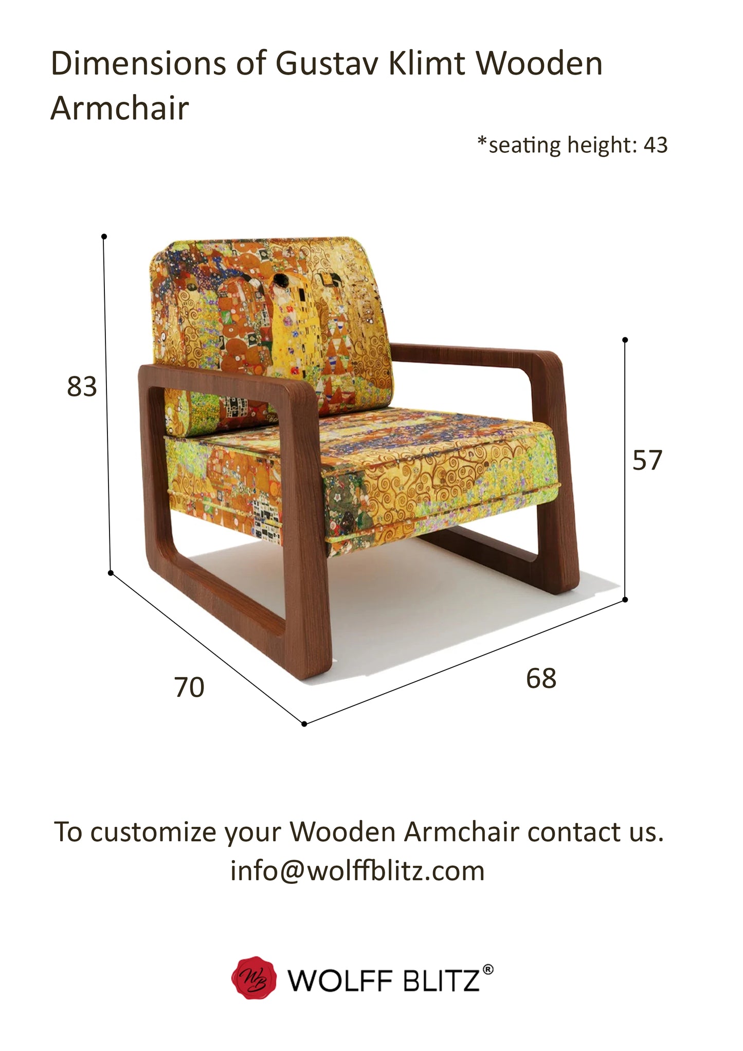 Gustav Klimt Wooden Armchair