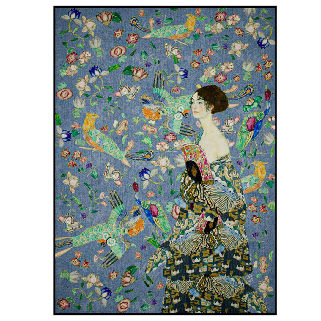 Klimt Lady with Fan Square tapijt