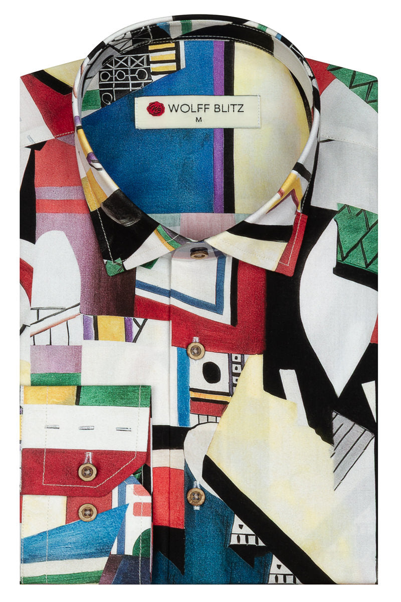 La Ville The City Herman Léger inspired Long Sleeve Men's Shirt