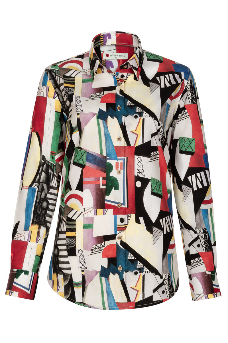 La Ville The City Herman Léger inspired Print Long Sleeve Shirt for Women