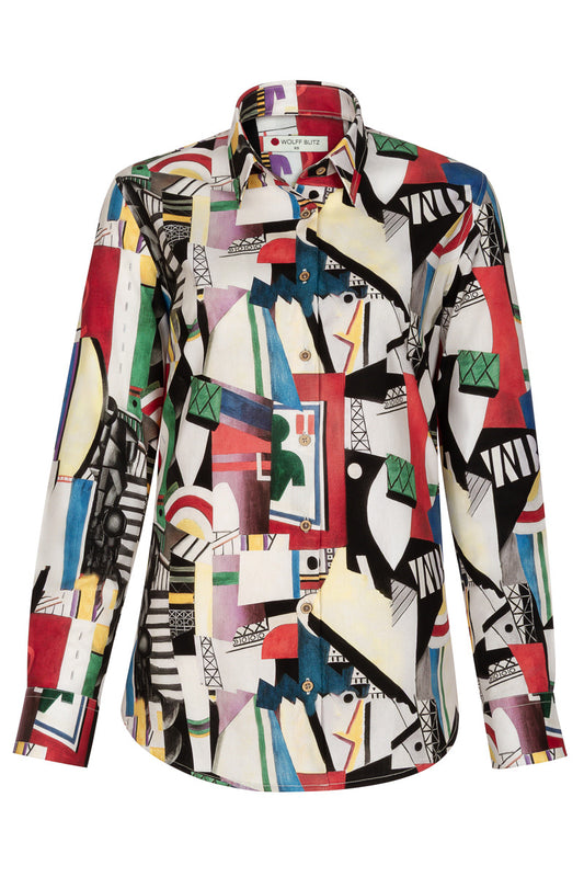La Ville The City Herman Léger inspired Print Long Sleeve Shirt for Women