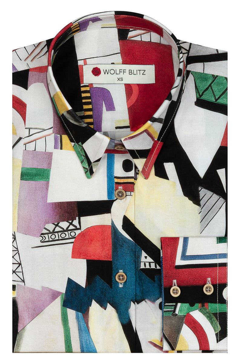 La Ville The City Herman Léger inspired Print Long Sleeve Shirt for Women