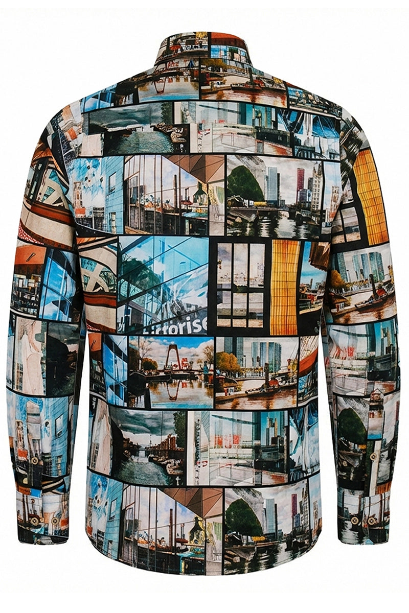 Rotterdam By M. Bechtold inspiriertes Langarm Herrenhemd