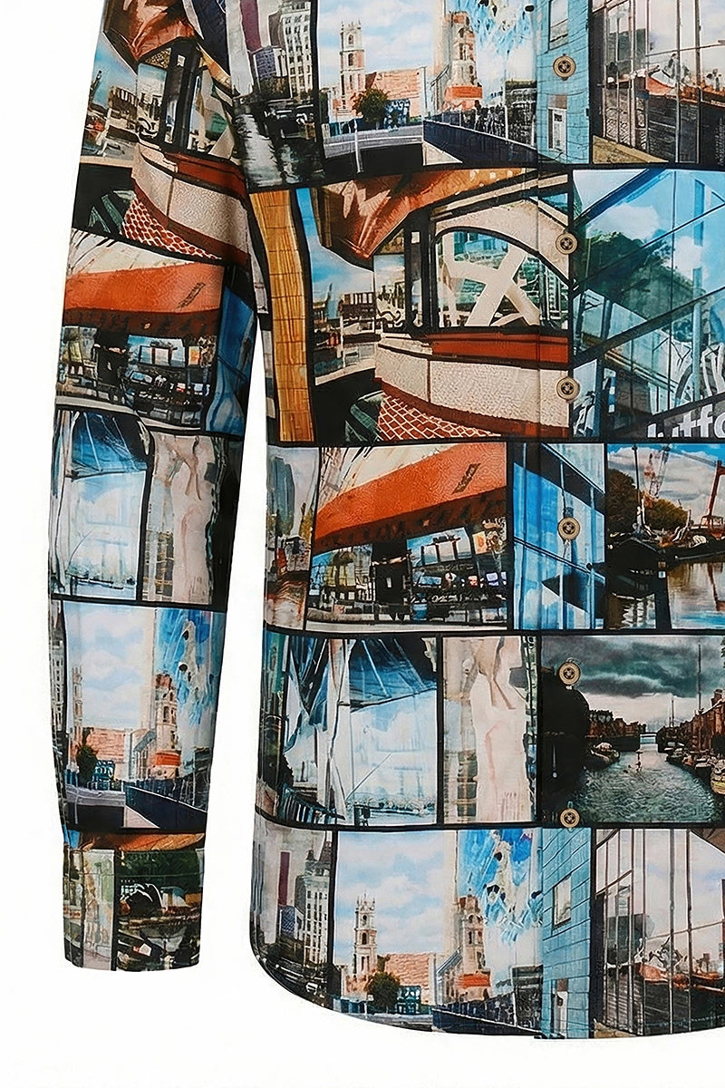 Rotterdam By M. Bechtold inspiriertes Langarm Herrenhemd