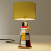 Porseleinen handgeschilderde Mondriaan lamp geel