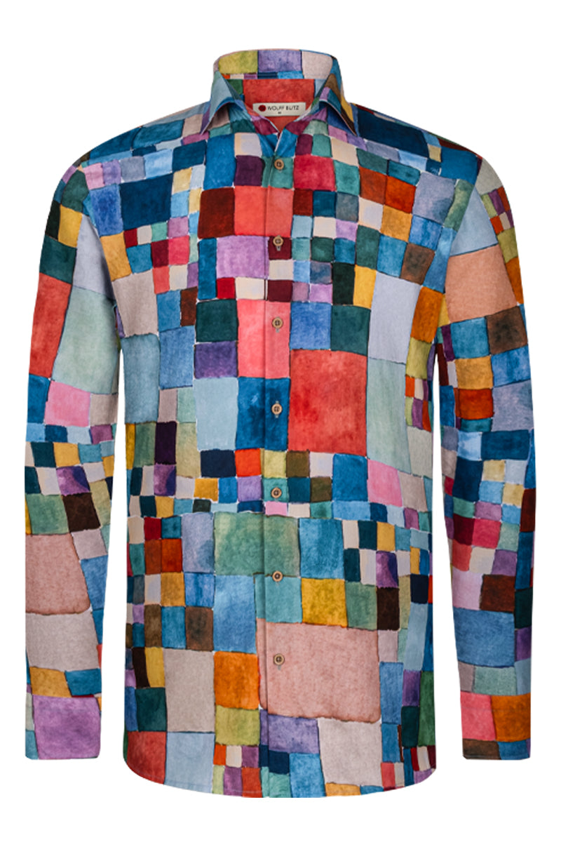 Paul Klee Flora on Sand inspired Long Sleeve Men's Shirt
