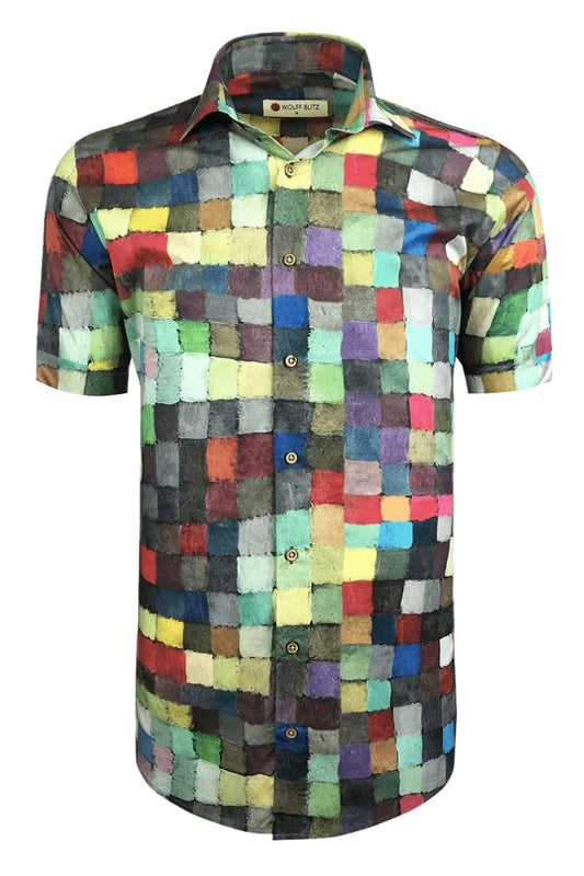 Paul Klee Short Sleeve Print Shirt for Men