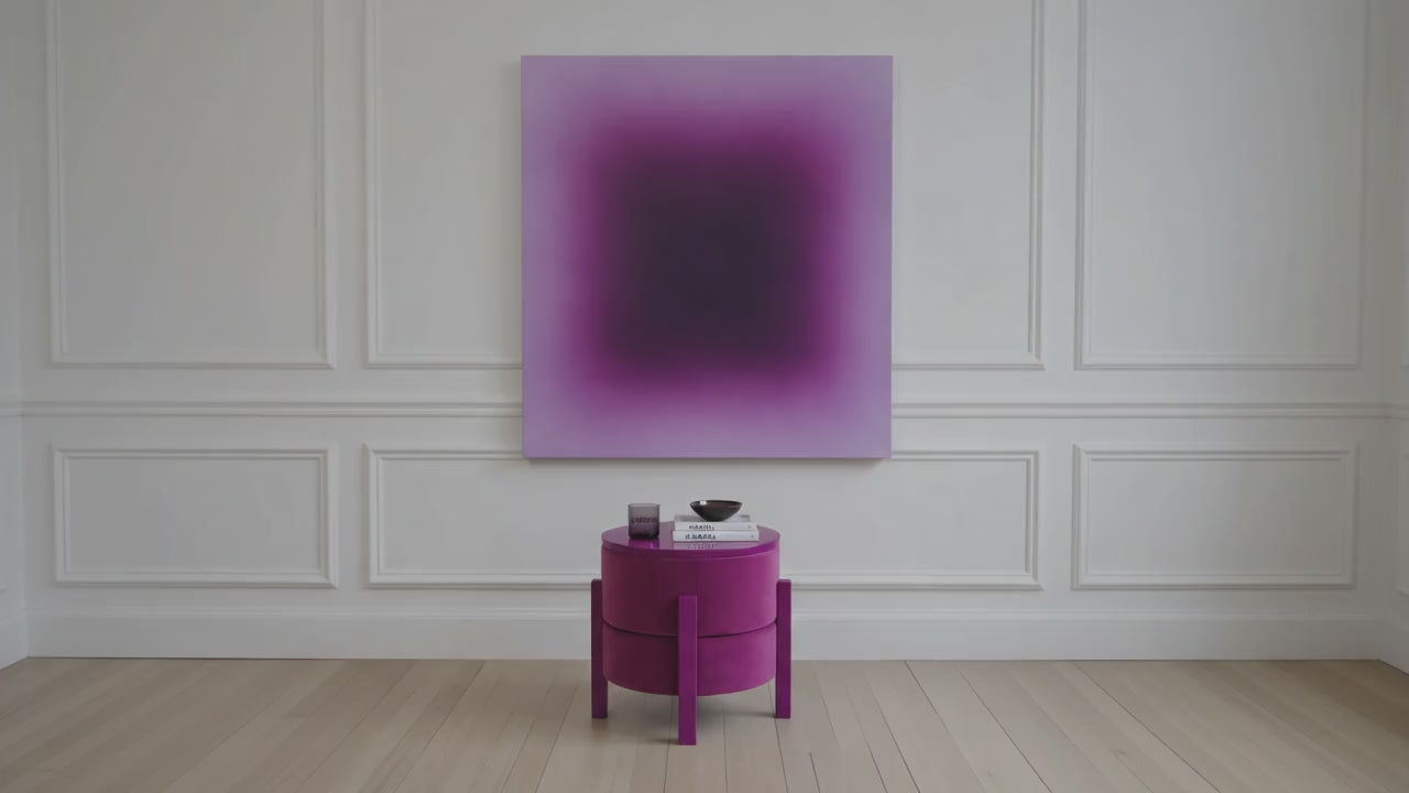 Magenta Pouf Table
