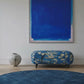 Blue Almond Blossom Curve Pouf