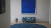 Blue Almond Blossom Curve Pouf