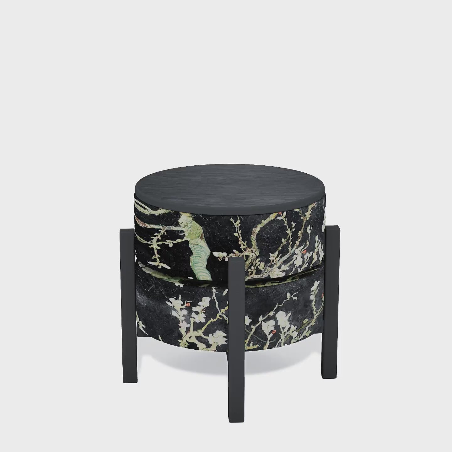 Night Blossoms Inspired Pouf Table