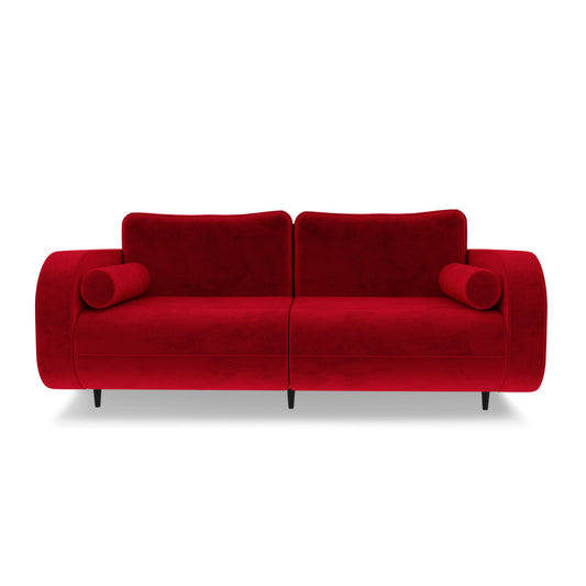 Red colour velvet sofa