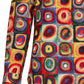 Squares with Circles Kandinsky Inspired Print Long Sleeve Shirt for Women