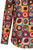Squares with Circles Kandinsky Inspired Print Long Sleeve Shirt for Women