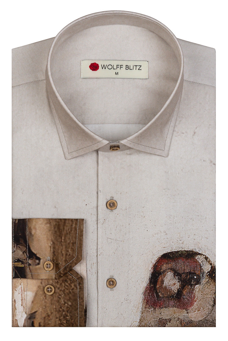 The Goldfinch Print Long Sleeve Shirt for Men