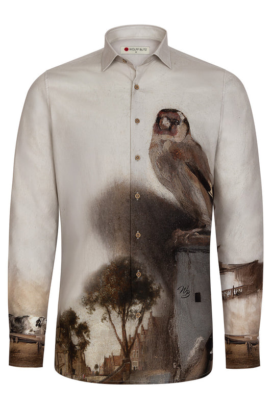 The Goldfinch Print Long Sleeve Shirt for Men