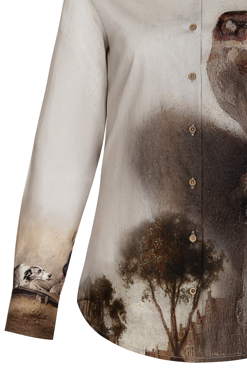 The Goldfinch Print Long Sleeve Shirt for Women