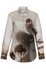 The Goldfinch Print Long Sleeve Shirt for Women