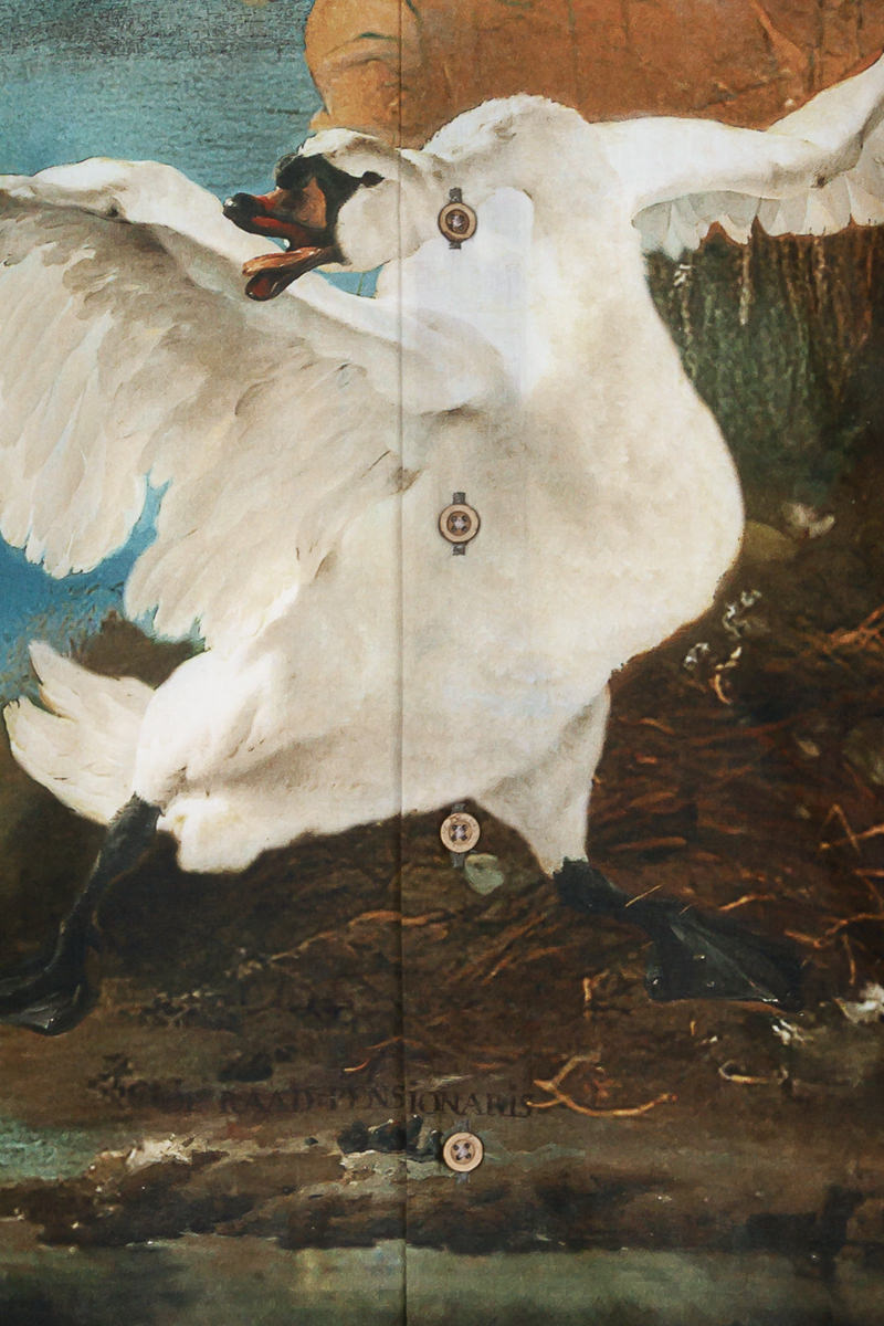 The Threatened Swan Print Long Sleeve Shirt for Men