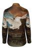 The Threatened Swan Print Long Sleeve Shirt for Women