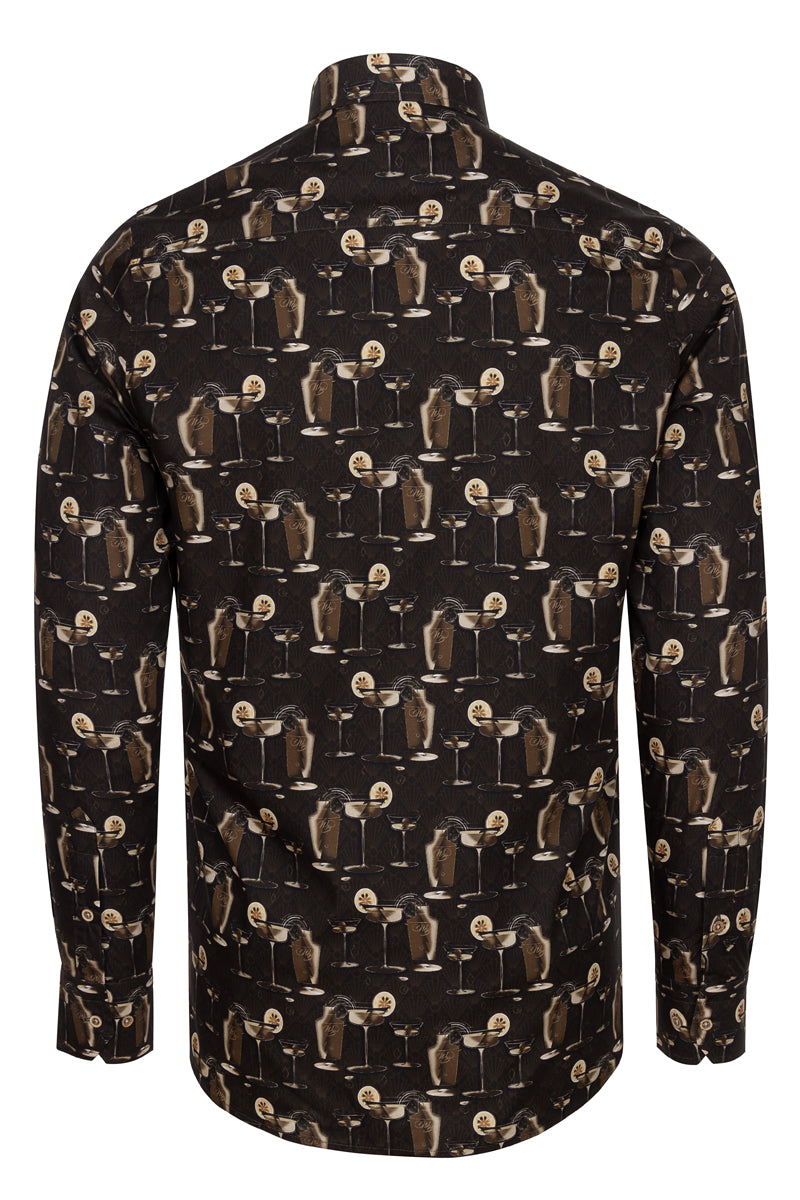 The Gatsby Sip Lange mouwen Print Shirt voor heren (Pre-order ± 3 weken)